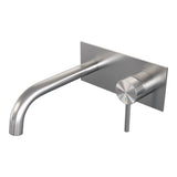 BRAUER Stripe inbouw wastafelmengkraan met gebogen uitloop en afdekplaat model A1 RVS-kleurig geborsteld PVD 5-NG-329