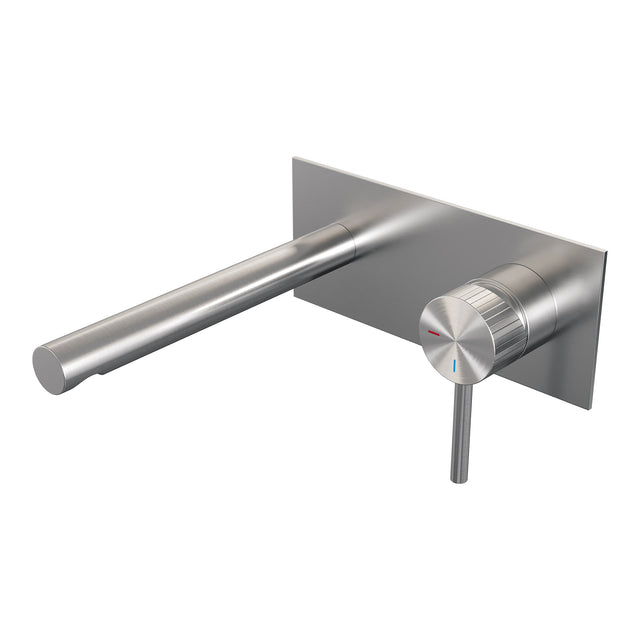 BRAUER Stripe inbouw wastafelmengkraan met rechte uitloop en afdekplaat model A1 RVS-kleurig geborsteld PVD 5-NG-330