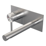 BRAUER Stripe inbouw wastafelmengkraan met rechte uitloop en afdekplaat model A2 RVS-kleurig geborsteld PVD 5-NG-334