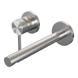 BRAUER Stripe inbouw wastafelmengkraan met rechte uitloop en rozetten model A2 RVS-kleurig geborsteld PVD 5-NG-335