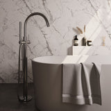 BRAUER Stripe vrijstaande badmengkraan SET 01 met staaf handdouche en doucheslang RVS-kleurig geborsteld PVD 5-NG-337