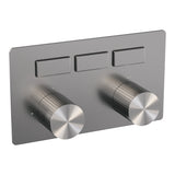 BRAUER Stripe 3-weg inbouwthermostaat met drukknoppen met in- en afbouwdelen RVS-kleurig geborsteld PVD 5-NG-356