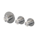 BRAUER Stripe thermostatische inbouw badkraan SET 01 met uitloop en staaf handdouche en doucheslang en wandaansluitbocht RVS-kleurig geborsteld PVD 5-NG-357