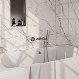 BRAUER Stripe thermostatische inbouw badkraan SET 01 met badvulcombinatie en staaf handdouche en doucheslang en wandaansluitbocht RVS-kleurig geborsteld PVD 5-NG-359