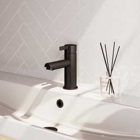 BRAUER Black Edition lage opbouw wastafelmengkraan model E mat zwart
