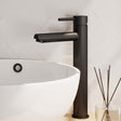 BRAUER Black Carving verhoogde opbouw wastafelmengkraan model A mat zwart 5-S-002-HD6