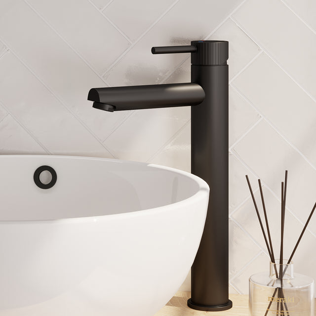 BRAUER Stripe verhoogde opbouw wastafelmengkraan model A mat zwart 5-S-002-HD7