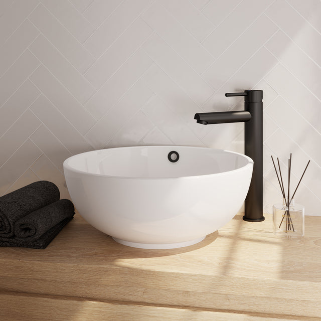 BRAUER Stripe verhoogde opbouw wastafelmengkraan model A mat zwart 5-S-002-HD7