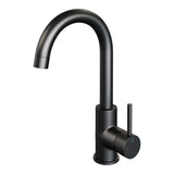 BRAUER Black Carving hoge opbouw wastafelmengkraan met draaibare ronde uitloop model A mat zwart 5-S-003-R4