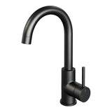BRAUER Stripe hoge opbouw wastafelmengkraan met draaibare ronde uitloop model A mat zwart 5-S-003-R5