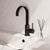 BRAUER Stripe hoge opbouw wastafelmengkraan met draaibare platte uitloop model A mat zwart 5-S-003-S5