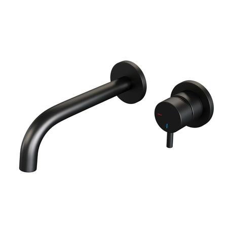 BRAUER Black Edition inbouw wastafelmengkraan met gebogen uitloop en rozetten model B1 mat zwart