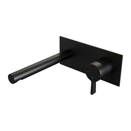 BRAUER Black Edition inbouw wastafelmengkraan met rechte uitloop en afdekplaat model E1 mat zwart