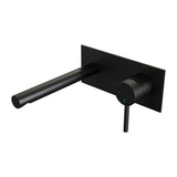 BRAUER Black Carving inbouw wastafelmengkraan met rechte uitloop en afdekplaat model A1 mat zwart 5-S-004-S6