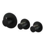 BRAUER Black Edition thermostatische inbouw badkraan SET 01 met uitloop en staaf handdouche en doucheslang en wandaansluitbocht mat zwart
