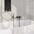BRAUER Black Edition opbouw baddouche thermostaatkraan SET 03 met wandhouder en staaf handdouche en doucheslang mat zwart