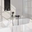 BRAUER Black Edition opbouw baddouche thermostaatkraan SET 04 met wandhouder en 3-standen handdouche en doucheslang mat zwart