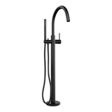BRAUER Black Edition vrijstaande badmengkraan SET 01 met staaf handdouche en doucheslang mat zwart