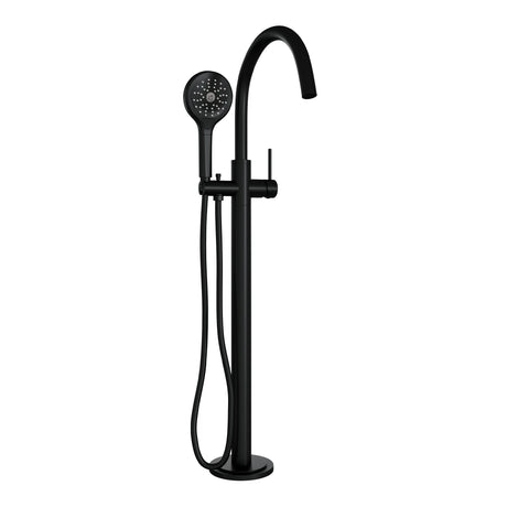 BRAUER Black Edition vrijstaande badmengkraan SET 02 met 3-standen handdouche en doucheslang mat zwart