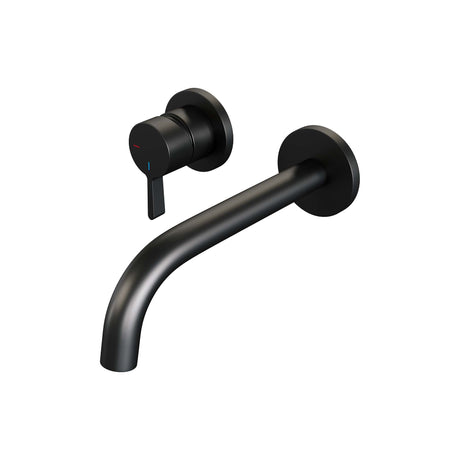 BRAUER Black Edition inbouw wastafelmengkraan met gebogen uitloop en rozetten model E2 mat zwart