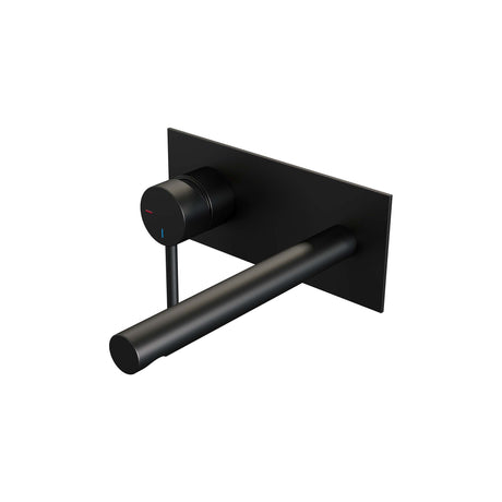 BRAUER Black Edition inbouw wastafelmengkraan met rechte uitloop en afdekplaat model A2 mat zwart