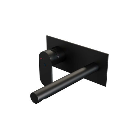 BRAUER Black Edition inbouw wastafelmengkraan met rechte uitloop en afdekplaat model C2 mat zwart