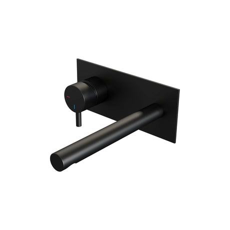 BRAUER Black Edition inbouw wastafelmengkraan met rechte uitloop en afdekplaat model B2 mat zwart