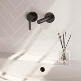 BRAUER Black Carving inbouw wastafelmengkraan met rechte uitloop en rozetten model A2 mat zwart 5-S-083-S6-65