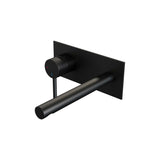 BRAUER Black Carving inbouw wastafelmengkraan met rechte uitloop en afdekplaat model A2 mat zwart 5-S-083-S6