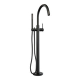 BRAUER Black Carving vrijstaande badmengkraan SET 01 met staaf handdouche en doucheslang mat zwart 5-S-084-1