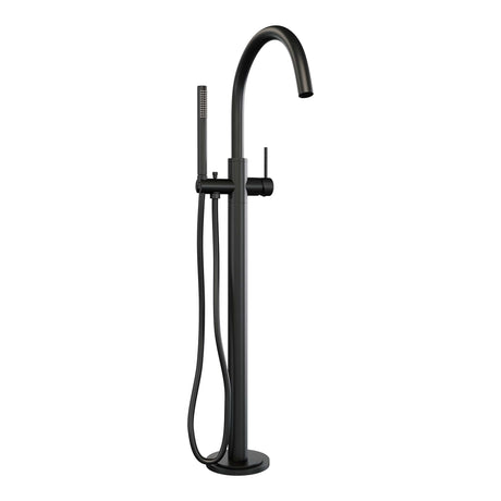 BRAUER Black Carving vrijstaande badmengkraan SET 01 met staaf handdouche en doucheslang mat zwart 5-S-084-1