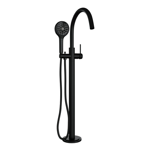 BRAUER Black Carving vrijstaande badmengkraan SET 02 met 3-standen handdouche en doucheslang mat zwart 5-S-084-2