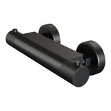 BRAUER Black Carving opbouw douche thermostaatkraan SET 01 met glijstang en staaf handdouche en doucheslang mat zwart 5-S-086-1