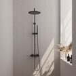 BRAUER Black Carving opbouw thermostatische regendouche SET 03 met 30 cm douchekop en staaf handdouche en doucheslang mat zwart 5-S-087-3