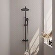 BRAUER Black Carving opbouw thermostatische regendouche SET 04 met 30 cm douchekop en 3-standen handdouche en doucheslang mat zwart 5-S-087-4