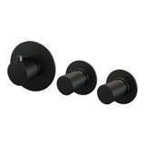 BRAUER Black Carving thermostatische inbouw badkraan SET 01 met uitloop en staaf handdouche en doucheslang en wandaansluitbocht mat zwart 5-S-093