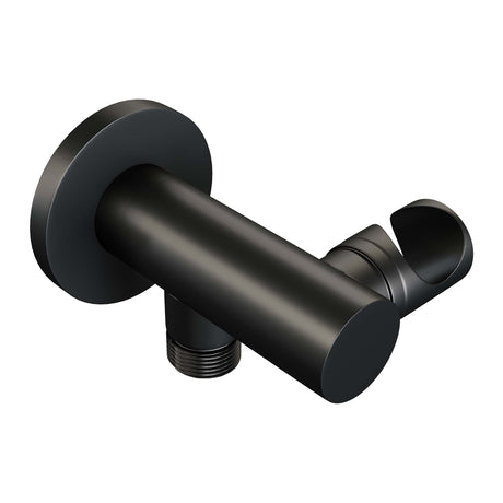 BRAUER Black Carving thermostatische inbouw badkraan SET 02 met uitloop en 3-standen handdouche en doucheslang en wandaansluitbocht mat zwart 5-S-094