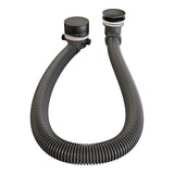 BRAUER Black Carving thermostatische inbouw badkraan SET 01 met badvulcombinatie en staaf handdouche en doucheslang en wandaansluitbocht mat zwart 5-S-095