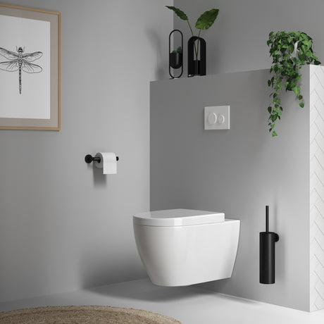 BRAUER Toiletborstelset hangend mat zwart 5-S-151