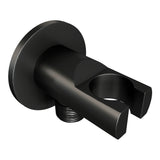 BRAUER Black Edition thermostatisch douchepaneel 2-weg omstelling calacatta gold SET 01 met 20 cm douchekop en gebogen muurarm en staaf handdouche en wandaansluitbocht en doucheslang mat zwart