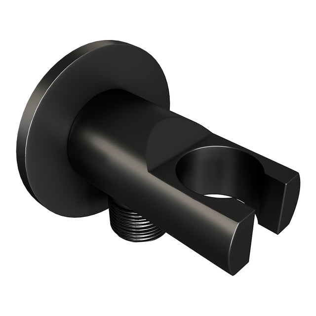 BRAUER Black Edition thermostatisch douchepaneel 2-weg omstelling calacatta gold SET 01 met 20 cm douchekop en gebogen muurarm en staaf handdouche en wandaansluitbocht en doucheslang mat zwart
