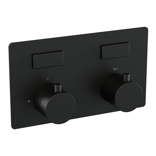 BRAUER Black Edition 2-weg inbouwthermostaat met drukknoppen met in- en afbouwdelen mat zwart