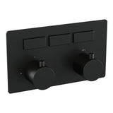 BRAUER Black Edition 3-weg inbouwthermostaat met drukknoppen met in- en afbouwdelen mat zwart
