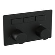 BRAUER Black Carving 3-weg inbouwthermostaat met drukknoppen met in- en afbouwdelen mat zwart 5-S-158