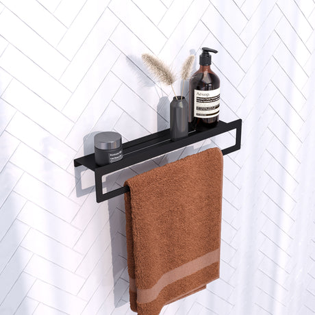 BRAUER Handdoekrek met planchet mat zwart 5-S-226