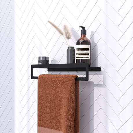 BRAUER Handdoekrek met planchet mat zwart 5-S-226