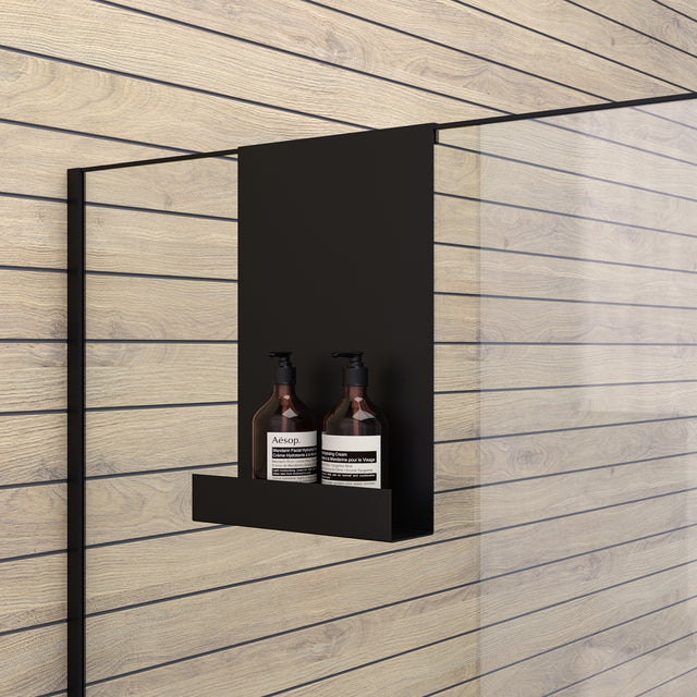 BRAUER Doucherek hangend met glasklem mat zwart 5-S-228
