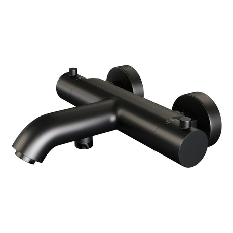 BRAUER Black Edition opbouw baddouche thermostaatkraan SET 02 met glijstang en 3-standen handdouche en doucheslang mat zwart 5-S-231