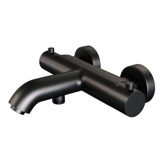 BRAUER Black Edition opbouw baddouche thermostaatkraan SET 02 met glijstang en 3-standen handdouche en doucheslang mat zwart 5-S-231