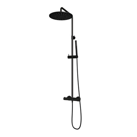 BRAUER Black Edition opbouw thermostatische regendouche SET 03 met 30 cm hoofddouche en staaf handdouche en doucheslang mat zwart 5-S-241
